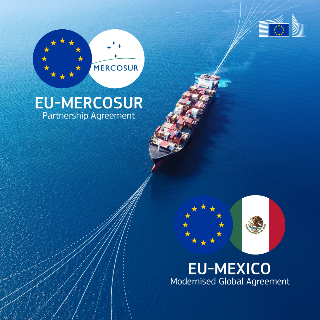 Today, we are proposing landmark deals for the conclusion with Mercosur and Mexico.

✅Stronger economic &amp; political ties
✅More EU exports – more EU jobs
✅Diversifying supply chains
✅Reducing dependencies – access to critical resources

🔗 europa.eu/!4WT99m

#EUTrade