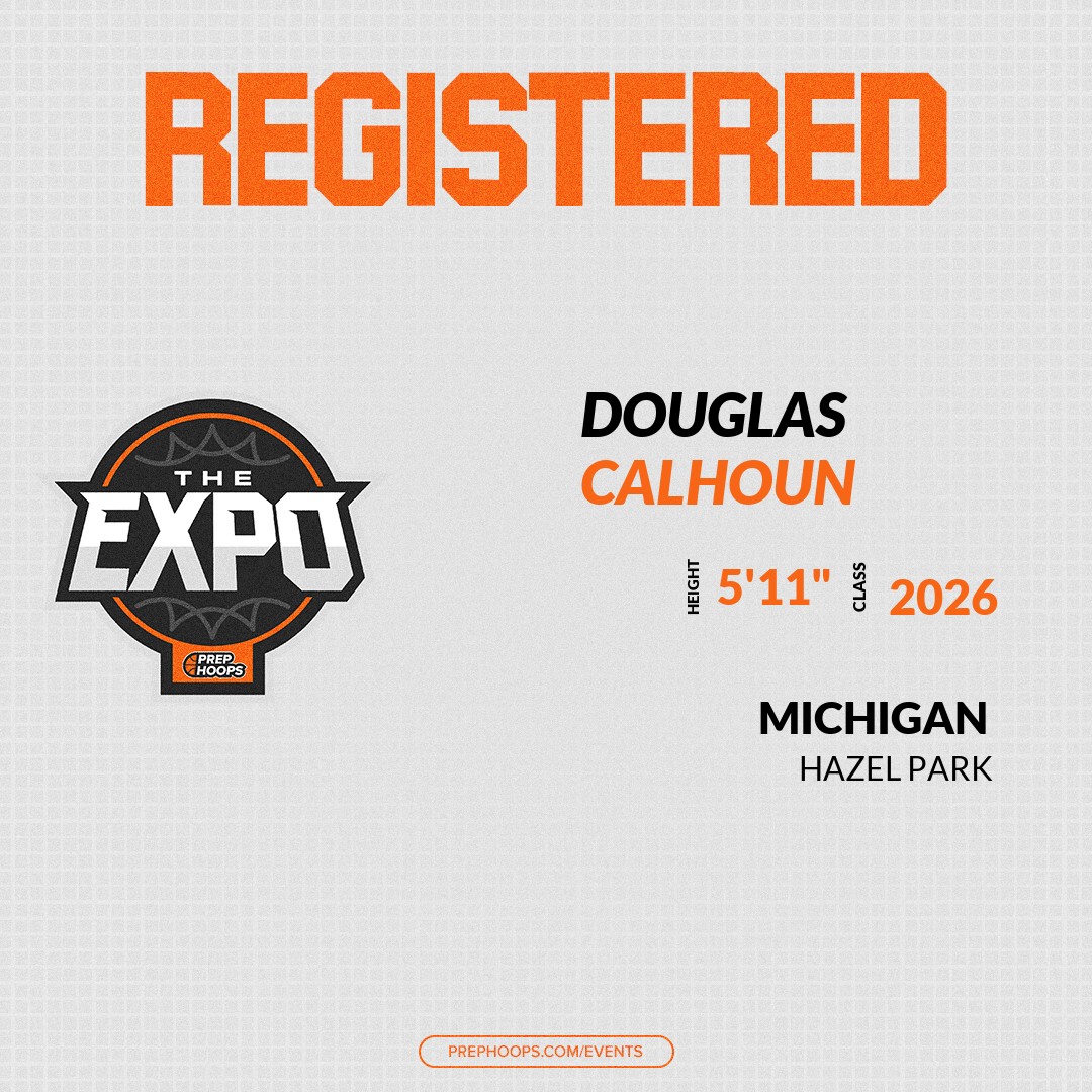 Welcome Class of 2026 Douglas Calhoun (<a href="/dougcalhoun08/">douglas calhoun</a>) of Hazel Park HS to the <a href="/PrepHoopsMI/">Prep Hoops Michigan</a> Showcase @ MSA Fieldhouse. 

🔥🏀 #PHExpoMI 🏀🔥

Register NOW! 👇  
events.prephoops.com/e/1596/registe…