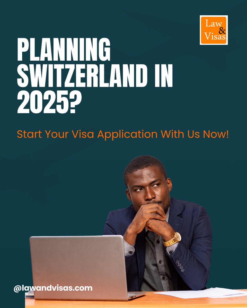lawandvisas's tweet photo. Planning a Trip to Switzerland in 2025?
Whether for tourism, study, or business, our immigration experts will guide you through the Swiss visa process with ease.
Start your journey today: https://t.co/Cj2IWjXP7k
#SwitzerlandVisa #Travel2025 #ImmigrationHelp #LawAndVisas https://t.co/uKhvQxNmJ3