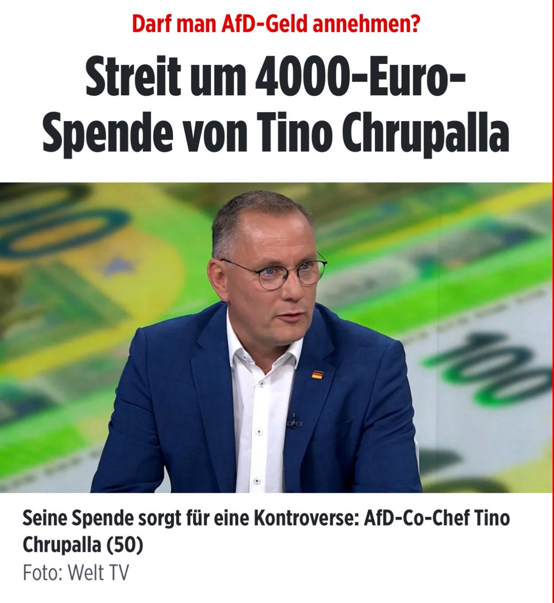Bedeutet das jetzt etwa wenn ich in die AfD eintrete, dass dann das Finanzamt von mir keine Steuern mehr annehmen würde?  <a href="/dieLinke/">Die Linke</a> Falls ja, habt ihr ja gerade ein Mega Steuerschlupfloch geschaffen… 😂😎

m.bild.de/politik/inland…

#schildbürger