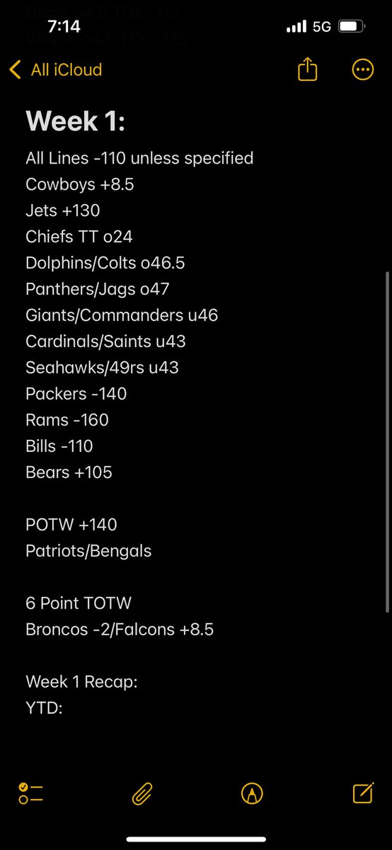 NFL Week 1 Bet The Board 👇🏼🏈

Last years results:
24/25 NFL: 132-97-3 +26.43u 📈

BOL to everyone this season. Enjoy the ride
