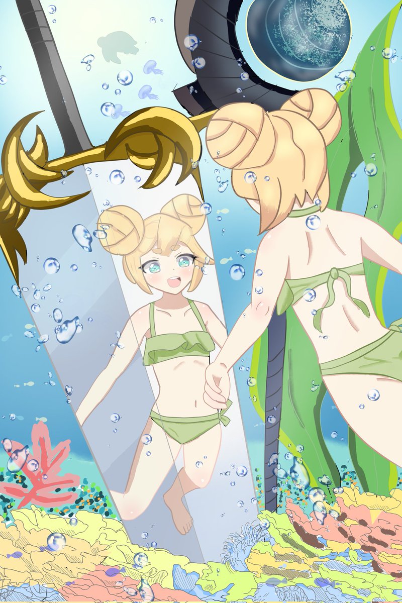 杖と剣の伝説で開催中のイラストコンテストに応募する絵を描きました✨

#杖剣イラスト
#杖剣海開き祭