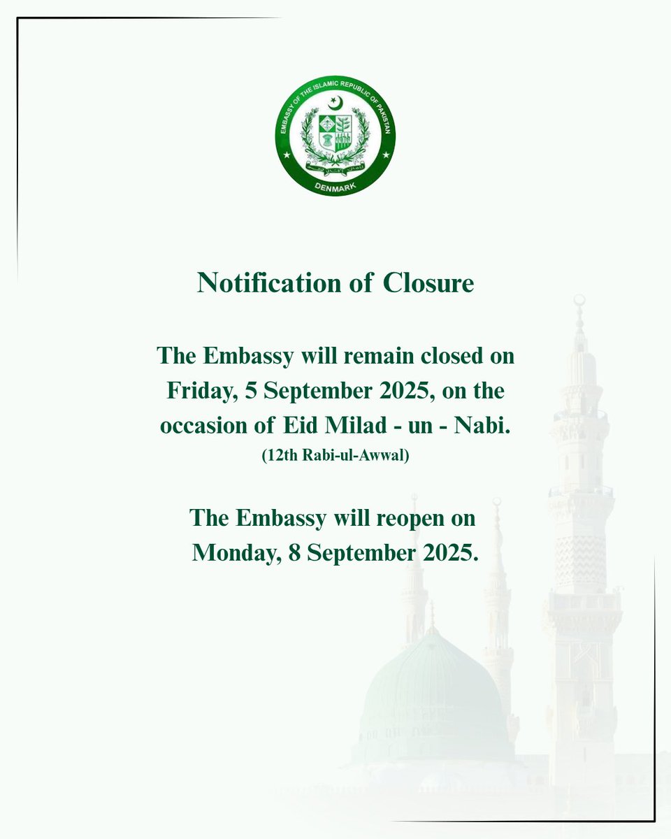 Important Announcement:
Please note that Consular services will not be available on Friday, 5 September 2025!