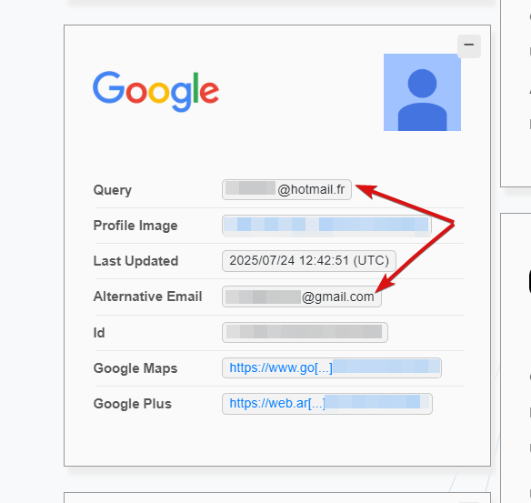 🔍Updated Email Module : Google

From a Google account's alternate email, find the Full main email address of the google account.

Alternate email as found on this page : myaccount.google.com/u/2/alternatee…

osint.lolarchiver.com #OSINT #SOCMINT