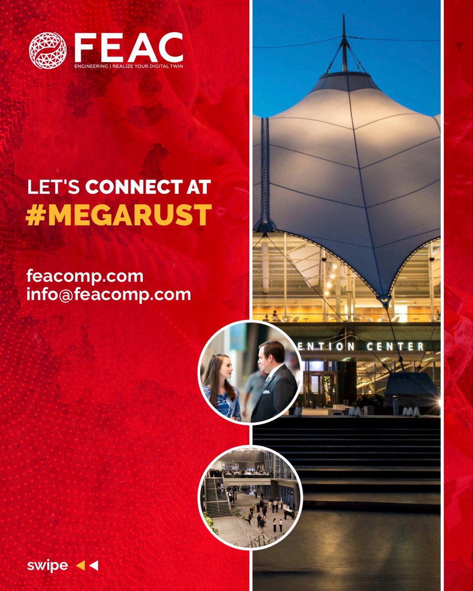 FEACEngineering's tweet image. @FEACEngineering  is coming to the United States for @NavalEngineers  -  𝐌𝐄𝐆𝐀𝐑𝐔𝐒𝐓 𝟐𝟎𝟐𝟓!

#FEAC #PithiaCP #MegaRust #BEM #ASNE #DigitalTwin #Simulation #SIEMENS #DigitalIndustrySoftware #CathodicProtection #Corrosion