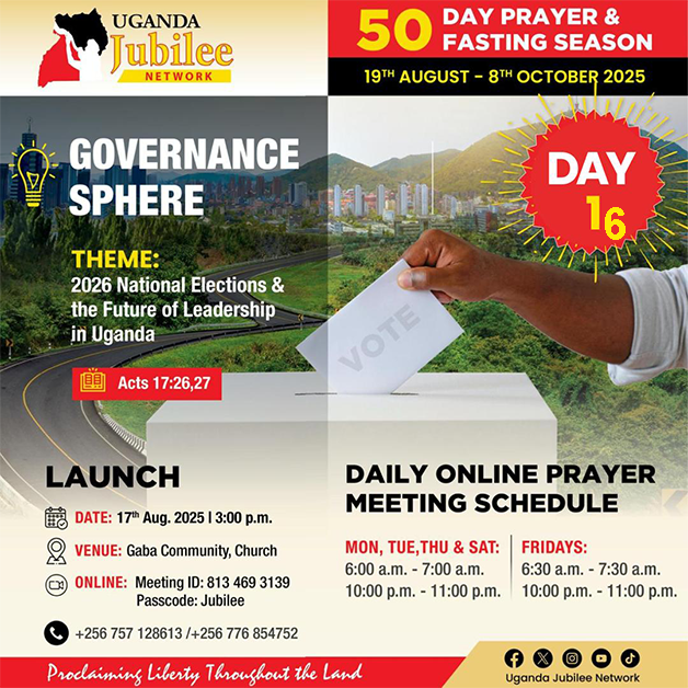 UGANDA AT THE ALTAR
The future begins on our knees.  Join us in prayer and fasting as we seek God's hand over Uganda’s elections.