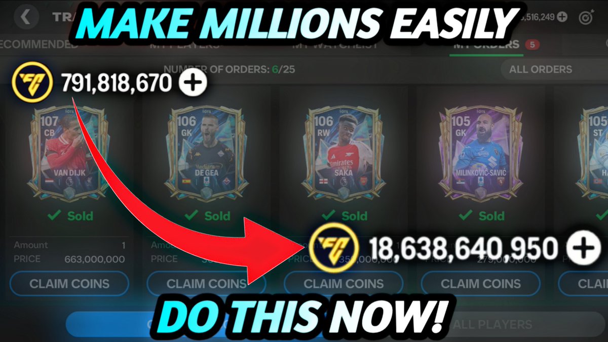 Check out how we reached 20billion coins using safe investment method
Check it out here:
youtu.be/YEAku6eURQw?si…

#fcmobile
#fcmobile26
#fcmobile25