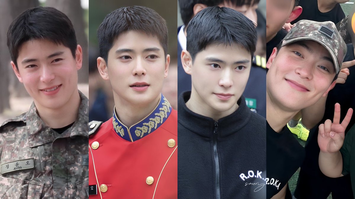 แจฮยอนพอใส่ชุดกองทัพอยู่บนร่างแล้วสง่ามากบุคลิกดีน้วย หล่อ สูง180 ขายาว ตัวบึกๆแถมแก้มอ้วม นี่คือออร่าคนที่ใกล้จะสามสิบจิงๆ 🥹🥹

• ชุดลายพรางทหาร
• ยูนิฟอร์มดุริยางค์ทหารบกสีแดง
• แจ็คเก็ต roka 
• เสื้อยืด roka

ยกประโยคที่ว่า “ถ้ามีตำรวจมาขอให้บอกว่ารอทหาร” ให้พี่คนเดียว🫶🏻