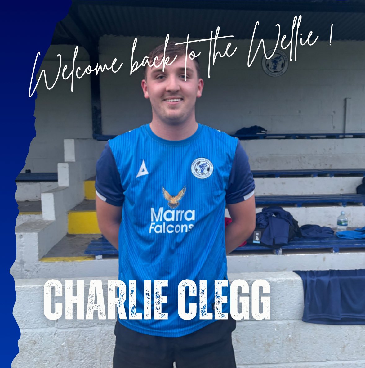 Returning Signing 

We are delighted to announce the return of Charlie Clegg. 
After a period away from the club, Cleggy has had recent stints at Frickley and Club Thorne Colliery… 

Welcome back Cleggy 🔵🔵

#UpTheWellie