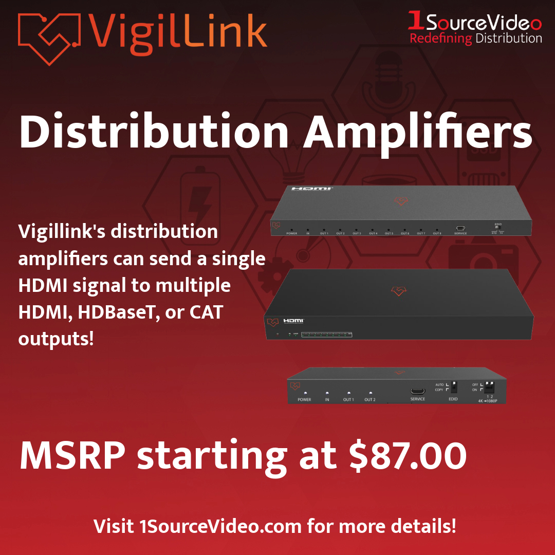 1sourcevideo's tweet image. 📡 @Vigillink&apos;s Distribution Amplifiers deliver clean, reliable AV signal across multiple outputs — built for pro AV and broadcast. 🎬 #Vigillink #DistributionAmplifier #ProAV #SignalBoost #BroadcastTech