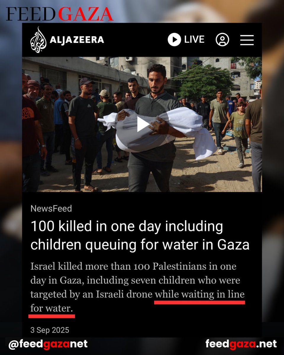 FeedGazaNet's tweet image. 🚨💔 over 100 Palestinians killed in a single day, including 7 children targeted while waiting for water. Innocent lives are at risk.

Do you support children being killed while waiting for water @realdonaldtrump @POTUS?

Call Trump 👉🏼 feedgaza.net/callnow/
