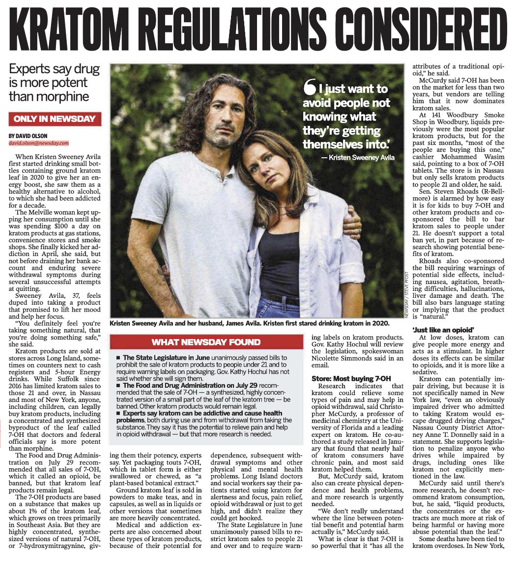 NYAssemblyBrown's tweet photo. Highly concentrated kratom products like 7-OH are being sold legally, sometimes right on store counters. Doctors warn 7-OH is more potent than morphine and carries the same dangers as opioids, yet in much of New York even kids can buy it.

We need safeguards in place now. https://t.co/BSFIZ7mW2w