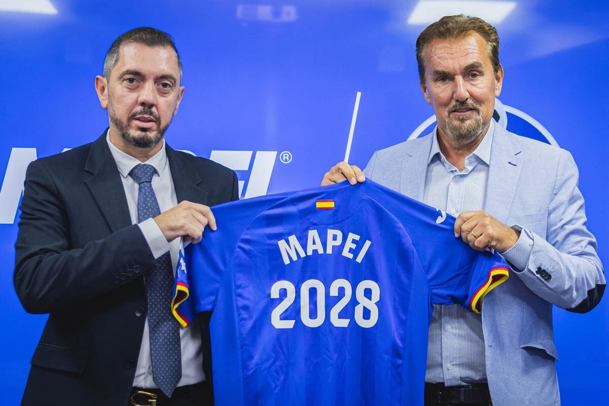 🔵 ⚽️ “Nos asociamos con el Getafe C.F. por tres temporadas”  👉 bit.ly/41ASDVz Hoy Mapei se convierte en patrocinador oficial del Getafe Club de Fútbol para los próximos tres años. Esta alianza materializa nuestra apuesta estratégica por el deporte, la innovación y la
