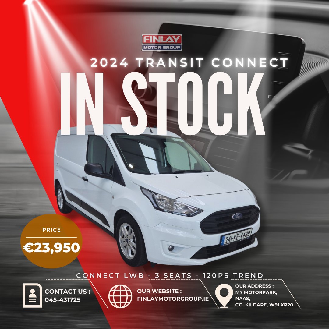 mafinlay's tweet photo. ⚡️ Powerful &amp; Practical! The Ford Transit Connect TREND 1.5 Diesel with 120 BHP
✅ €23,950 (No Vat)
✅ Air Con &amp; Heated Screen
✅ Alloy Wheels
View our full range of Connects online now:
https://t.co/urqSpu1z4N
Call our team: 045-431725
#Ford #TransitConnect #VanSale #Ireland https://t.co/drVhOd6Irh