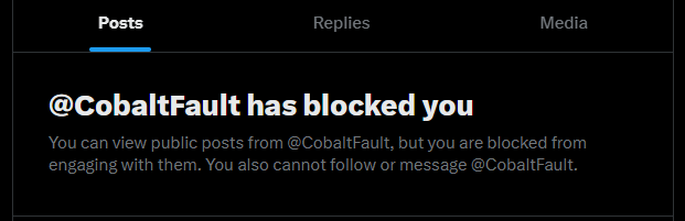 It's fun upsetting them so much that they can't even respond to your question. I even conceded the first point he made.

But he wouldn't even respond to the second one. Just said I moved the goalpost (actually responded to his other point) they just block instead.