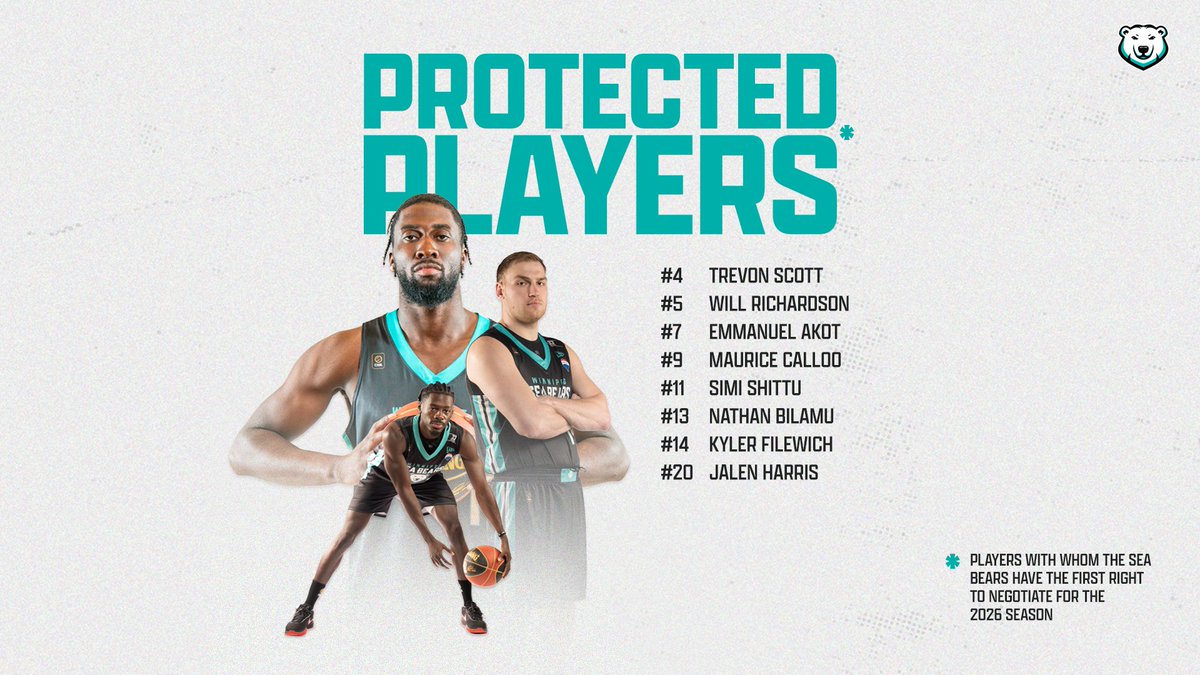 Your 2025 protected players ⬇️🐻‍❄️

Protected player are those with whom the Sea Bears have the first right to negotiate for the 2026 season 🔒

Read more - seabears.ca/sea-bears-anno…
