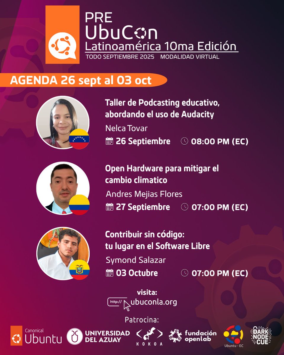 Llegó la tan esperada, Atenta comunidad Ubuntu!!! ✨✨✨

Sintonizanos en Youtube y no te pierdas de estas oportunidades de aprendizaje!!!

#ubuntuec #preubucon #ubuconlatinoamérica #codigoabierto #programming