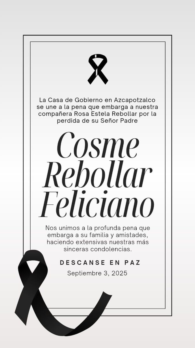 Expresamos nuestras más sinceras condolencias a nuestra compañera Rosa Estela Rebollar por la pérdida de su señor padre. Descanse en paz.