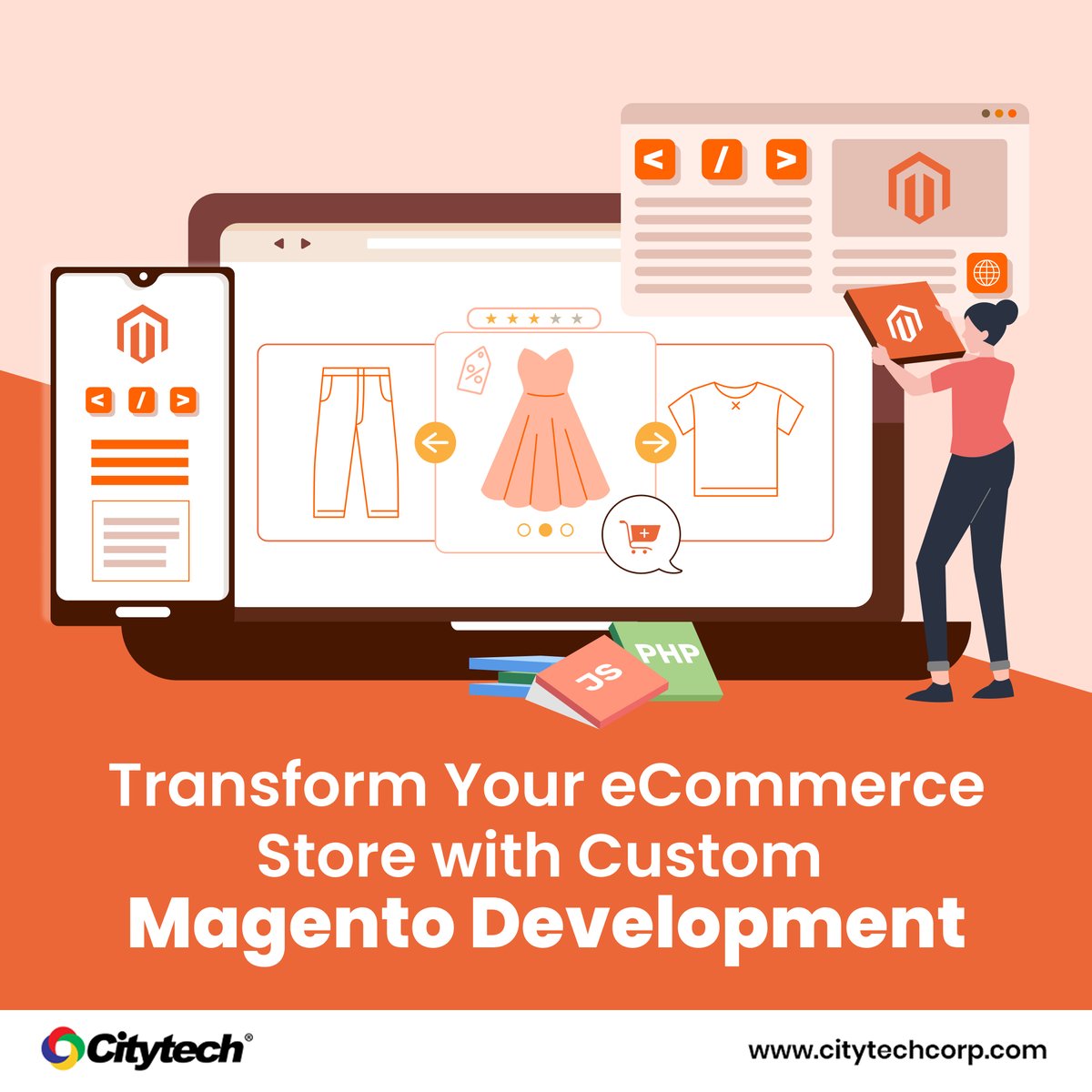 citytechsoft's tweet image. At @citytechsoft, we specialise in building scalable, high-performing, and fully customised #magentosolutions. Our #MagentoDevelopers deliver solutions that enhance #CustomerEngagement and boost conversions.
citytechcorp.com/contact-us/
#magentodevelopment #magentocustomization