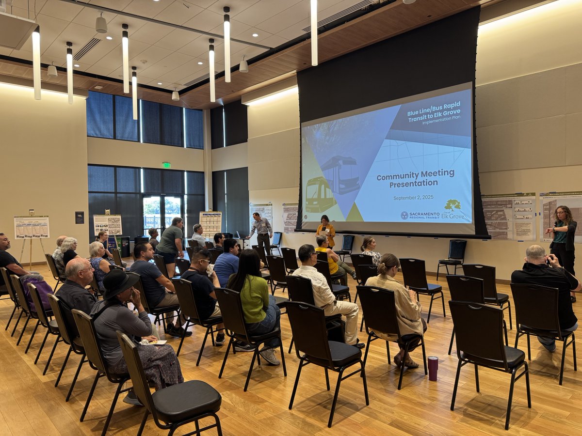 Last night, the <a href="/CityofElkGrove/">City of Elk Grove</a> and SacRT hosted a community workshop at District 56 to share the city’s long-term transit vision—exploring a Blue Line light rail extension or Bus Rapid Transit to South Elk Grove. 🚈🚌

Couldn’t make it in person? A virtual workshop will be held