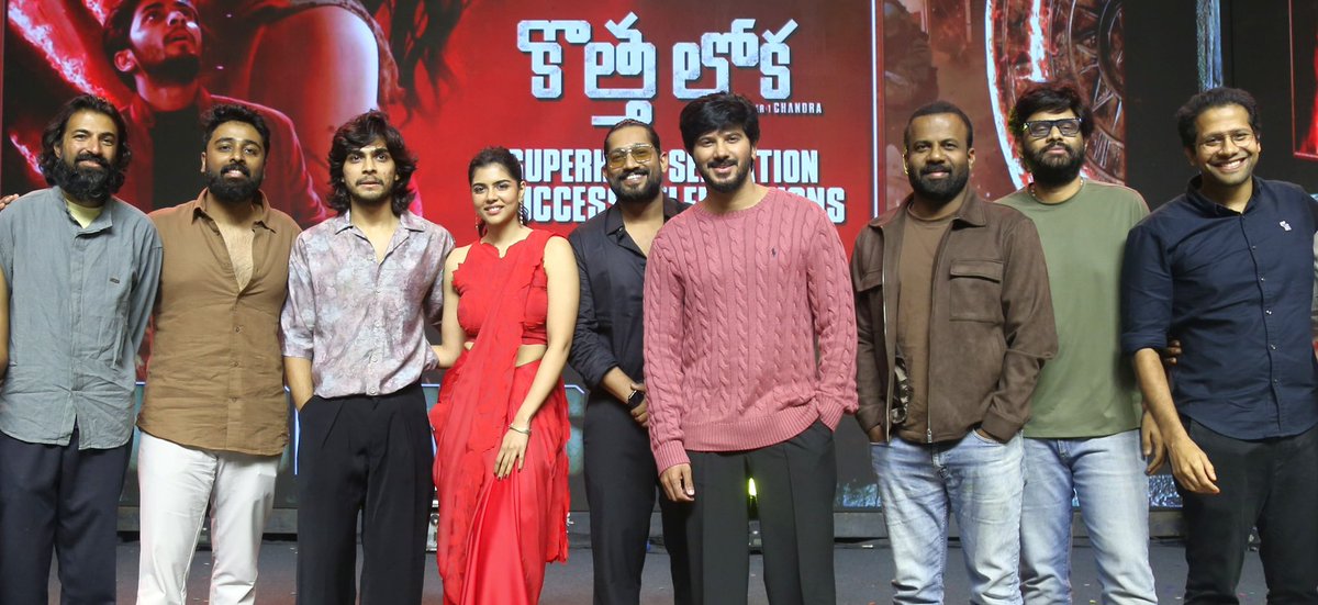 Sithara Entertainments (@sitharaents) on Twitter photo The magic behind the Superhero sensation... The blockbuster team!❤️
Here are some snapshots from the Superhero Sensation #KothaLokah Success Celebrations 🥳
<a href="/dulQuer/">Dulquer Salmaan</a> <a href="/kalyanipriyan/">Kalyani Priyadarshan</a> <a href="/naslen__/">Naslen</a> <a href="/dominicarun/">Dominic Arun</a> <a href="/NimishRavi/">Nimish Ravi</a> <a href="/jakes_bejoy/">Jakes Bejoy</a> @chamanchakko <a href="/iamSandy_Off/">SANDY</a> <a href="/AKunjamma/">Aesthetic kunjamma</a> The magic behind the Superhero sensation... The blockbuster team!❤️
Here are some snapshots from the Superhero Sensation #KothaLokah Success Celebrations 🥳
<a href="/dulQuer/">Dulquer Salmaan</a> <a href="/kalyanipriyan/">Kalyani Priyadarshan</a> <a href="/naslen__/">Naslen</a> <a href="/dominicarun/">Dominic Arun</a> <a href="/NimishRavi/">Nimish Ravi</a> <a href="/jakes_bejoy/">Jakes Bejoy</a> @chamanchakko <a href="/iamSandy_Off/">SANDY</a> <a href="/AKunjamma/">Aesthetic kunjamma</a>