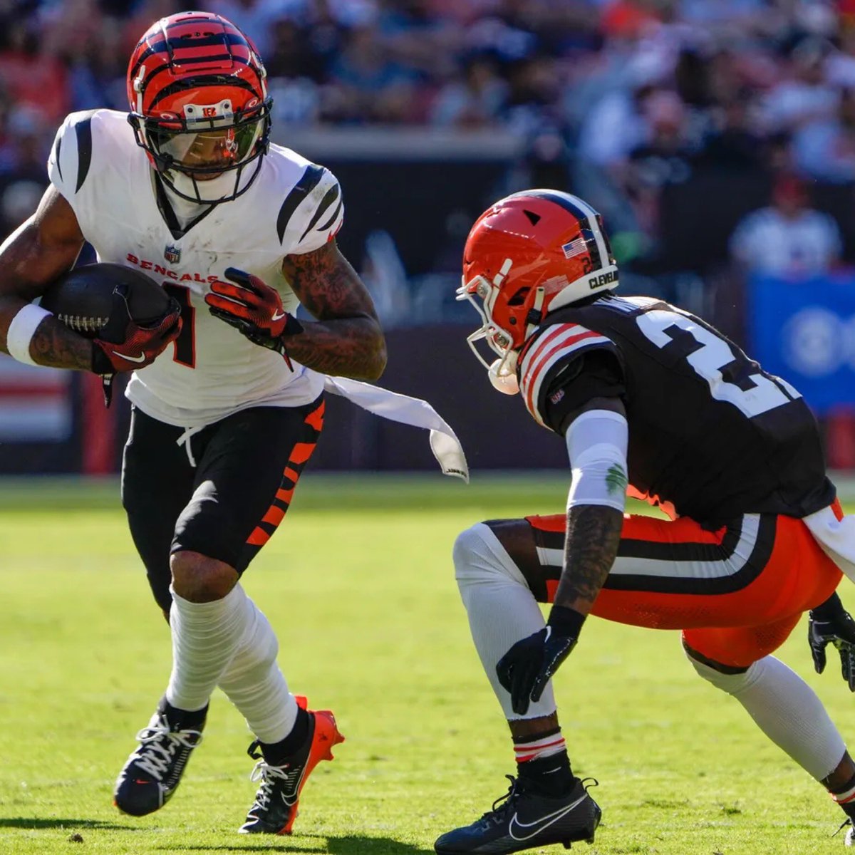 jasrifootball's tweet photo. 𝗧𝗥𝗘𝗡𝗗𝗜𝗡𝗚: #Browns star CB Denzel Ward was asked if he wants to shadow #Bengals WR Ja'Marr Chase or stay on the boundary in Week 1:

“I want to do whatever I have to do to help this team win.”

This would be an amazing showdown 🔥 https://t.co/iF3LPmneBy