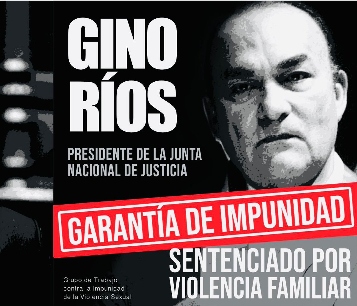 🔴#Alerta
 Este jueves 4 de setiembre, nos unimos al plantón frente a la Junta Nacional de Justicia para alzar nuestra voz mientras se desarrolla la audiencia de vacancia de su presidente, Gino Ríos Patio, quien cuenta con una sentencia por violencia familiar.
✖️Es inaceptable