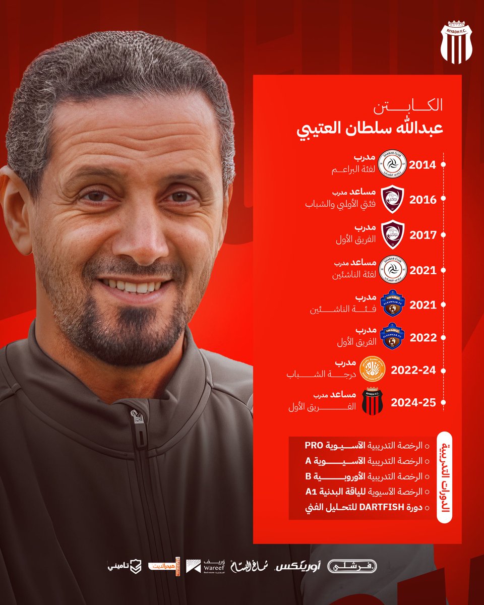 AlriyadhYouth's tweet photo. المحطات التدريـبية لـلكابتن "عبدالله العتيبي" ❤️

#الرياض https://t.co/9r6mFIn8gi