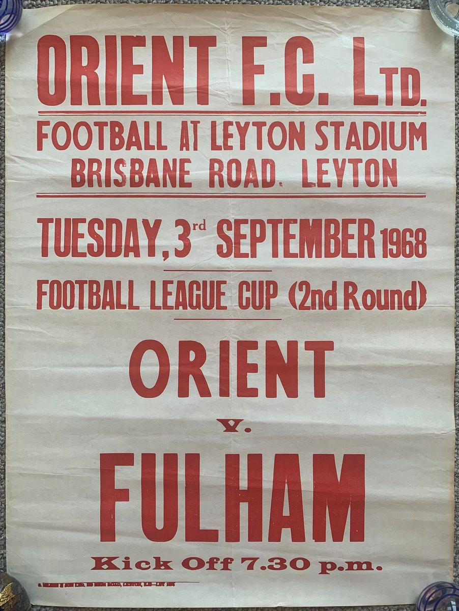 football memorabilia (@collectfootball) on Twitter photo Latest addition to the football collection c/o <a href="/MemorabiliaMal/">Mal Winkles - Football Nostalgia</a> 3rd September 1968 football league cup advert poster for Leyton Orient Fulham at Brisbane Lane with Orient 1-0 winners <a href="/LOFCSupporters/">LOFC Supporters 🏆</a> <a href="/leytonorientfc/">Leyton Orient FC</a> <a href="/FulhamFC/">Fulham Football Club</a> <a href="/FulhamFCFound/">Fulham FC Foundation</a> <a href="/cultzeros/">Cult Zeros</a> <a href="/jslovechild/">Jimmy Sirrel's Lovechild</a> <a href="/NonLeagueCrowd/">Non League Crowds</a> Latest addition to the football collection c/o <a href="/MemorabiliaMal/">Mal Winkles - Football Nostalgia</a> 3rd September 1968 football league cup advert poster for Leyton Orient Fulham at Brisbane Lane with Orient 1-0 winners <a href="/LOFCSupporters/">LOFC Supporters 🏆</a> <a href="/leytonorientfc/">Leyton Orient FC</a> <a href="/FulhamFC/">Fulham Football Club</a> <a href="/FulhamFCFound/">Fulham FC Foundation</a> <a href="/cultzeros/">Cult Zeros</a> <a href="/jslovechild/">Jimmy Sirrel's Lovechild</a> <a href="/NonLeagueCrowd/">Non League Crowds</a>