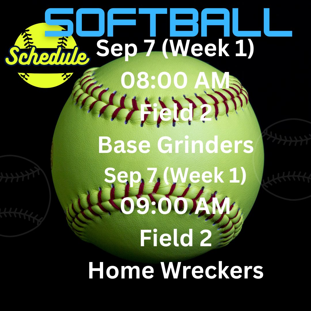 🎉🔥 GAME DAY VIBES 🔥🎉
Grab your crew and hit the field—it's time to show up, show out, and cheer LOUD for our softball stars! 🥎💥
📅 Sept 7 – Week 1
🕗 08:00 AM – Base Grinders
🕘 09:00 AM – Home Wreckers
📍 Field 2
Games are at Lake Fairview