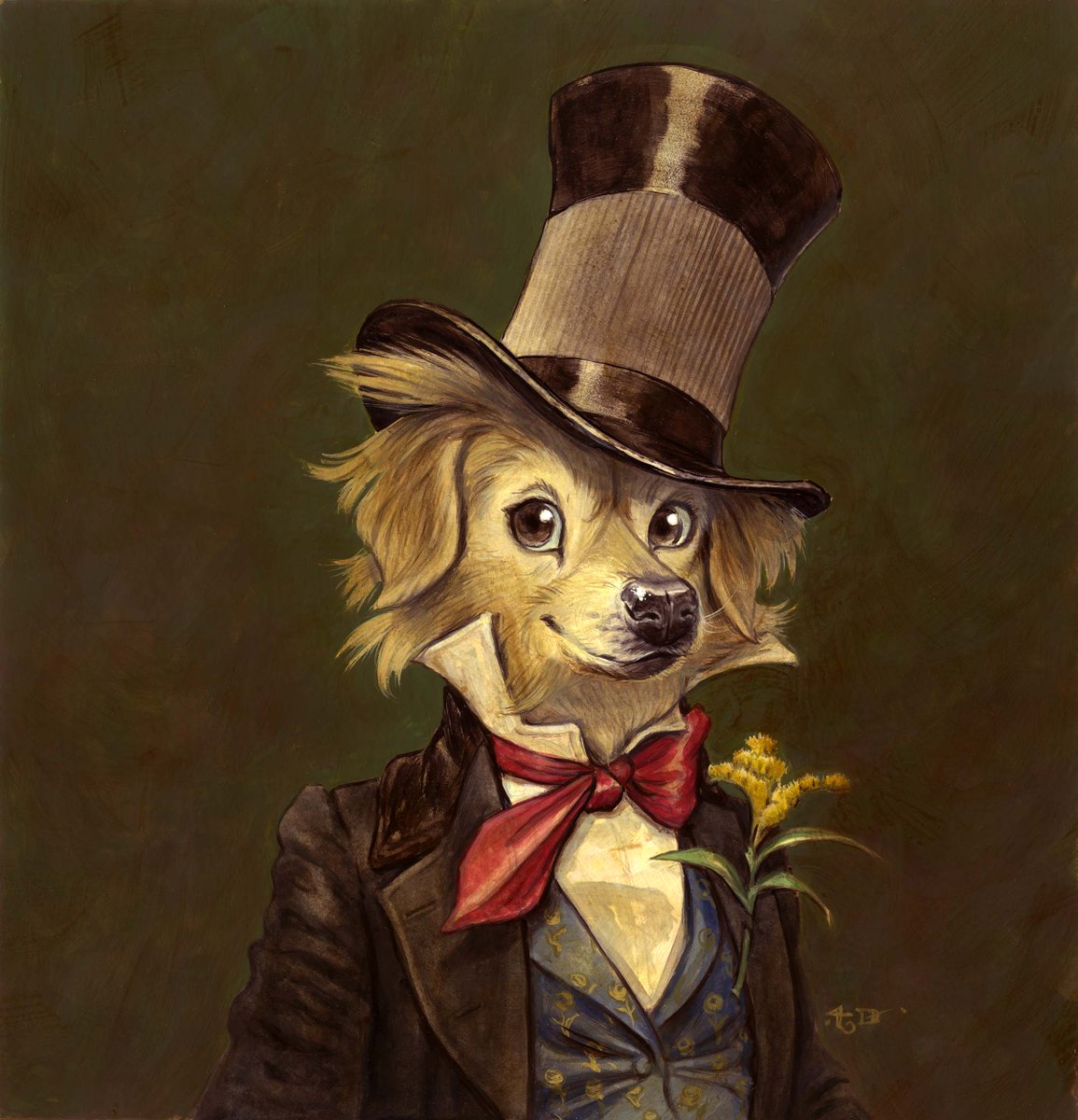 Tony DiTerlizzi (@tonyditerlizzi) on Twitter photo Portrait of our dog, Pippin, a Christmas gift for Ang back in 2020.
Pippin was found through <a href="/AdoptaPetcom/">Adopt a Pet</a>'s "Dixie Dog Rescue" and we were the third home to adopt him. He is a rascal, cutpurse and all around scalawag. His life before us must have involved a river boat where he Portrait of our dog, Pippin, a Christmas gift for Ang back in 2020.
Pippin was found through <a href="/AdoptaPetcom/">Adopt a Pet</a>'s "Dixie Dog Rescue" and we were the third home to adopt him. He is a rascal, cutpurse and all around scalawag. His life before us must have involved a river boat where he