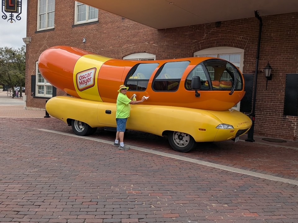 "The Clean Team keeps everything clean in downtown Wichita," said Dean Mefford, Public Space Ambassador.

While working near Hotel At Old Town in Old Town Wichita, Dean spotted an unexpected surprise — the iconic Oscar Mayer Wienermobile! Just another day in downtown.