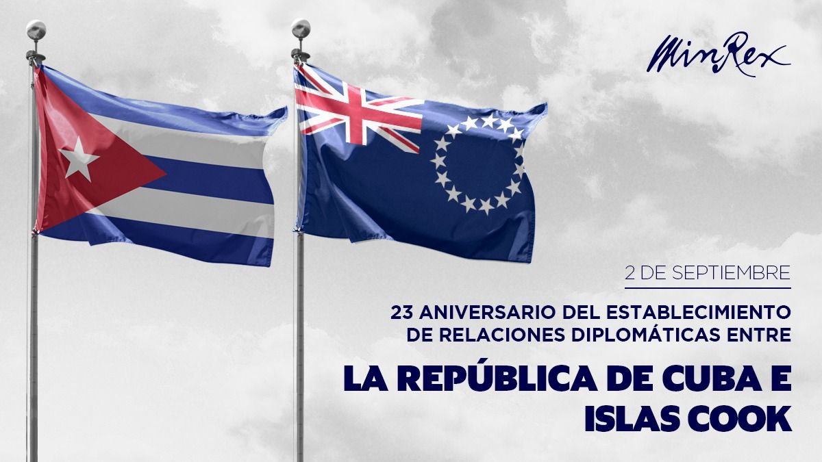 CONAVIL - Empresa de Construcción y Montaje (@conavil_ecm) on Twitter photo La República de #Cuba e Islas Cook celebran el 23 aniversario del establecimiento de sus relaciones diplomáticas.
Ratificamos la voluntad de ampliar los nexos bilaterales en todos los ámbitos de interés común.
<a href="/Conavil_ECM/">CONAVIL - Empresa de Construcción y Montaje</a> #LatirAvileño #100AñosConFidel #LaLuchaNoHaCesado La República de #Cuba e Islas Cook celebran el 23 aniversario del establecimiento de sus relaciones diplomáticas.
Ratificamos la voluntad de ampliar los nexos bilaterales en todos los ámbitos de interés común.
<a href="/Conavil_ECM/">CONAVIL - Empresa de Construcción y Montaje</a> #LatirAvileño #100AñosConFidel #LaLuchaNoHaCesado