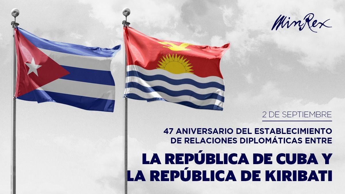 CONAVIL - Empresa de Construcción y Montaje (@conavil_ecm) on Twitter photo #Cuba celebra junto al gobierno y pueblo de la República de Kiribati, el 47 aniversario del establecimiento de sus relaciones diplomáticas.
Ratificamos nuestra voluntad de fortalecer las relaciones de amistad y cooperación entre países.
<a href="/Conavil_ECM/">CONAVIL - Empresa de Construcción y Montaje</a> #LatirAvileño #100AñosConFidel #Cuba celebra junto al gobierno y pueblo de la República de Kiribati, el 47 aniversario del establecimiento de sus relaciones diplomáticas.
Ratificamos nuestra voluntad de fortalecer las relaciones de amistad y cooperación entre países.
<a href="/Conavil_ECM/">CONAVIL - Empresa de Construcción y Montaje</a> #LatirAvileño #100AñosConFidel