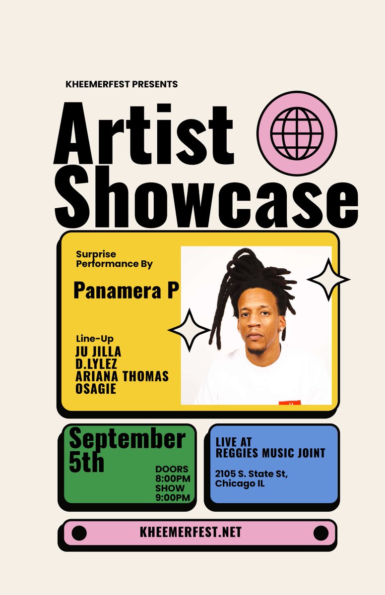 The team got nice lineup for our showcase at Reggie’s Rock Club this Friday! 

Get your tickets: ticketweb.com/event/ju-jilla…