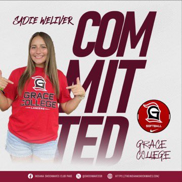 So excited for Sadie Weliver <a href="/SadieWeliver/">Sadie Weliver 2026</a> for her decision to attend <a href="/GC__Softball/">Grace College Softball</a> for the next 4. Go make #waves!