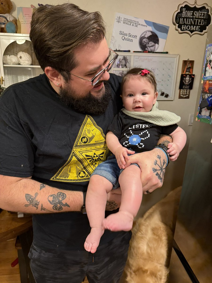 Both of us wearing some Legend of Zelda shirts today.
