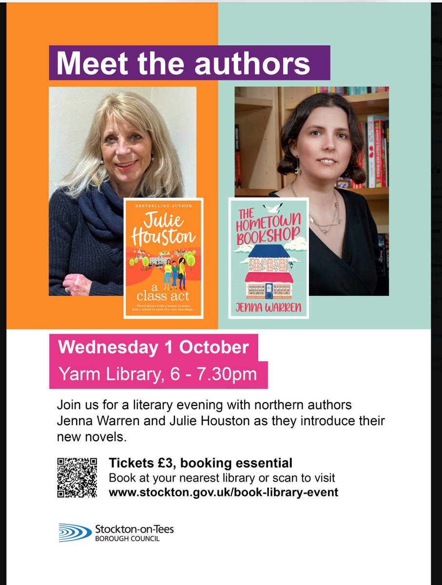 Do come along to Yarm Library on October 1  from 6-730. 
I'll be chatting about all things bookish! Signed books!!