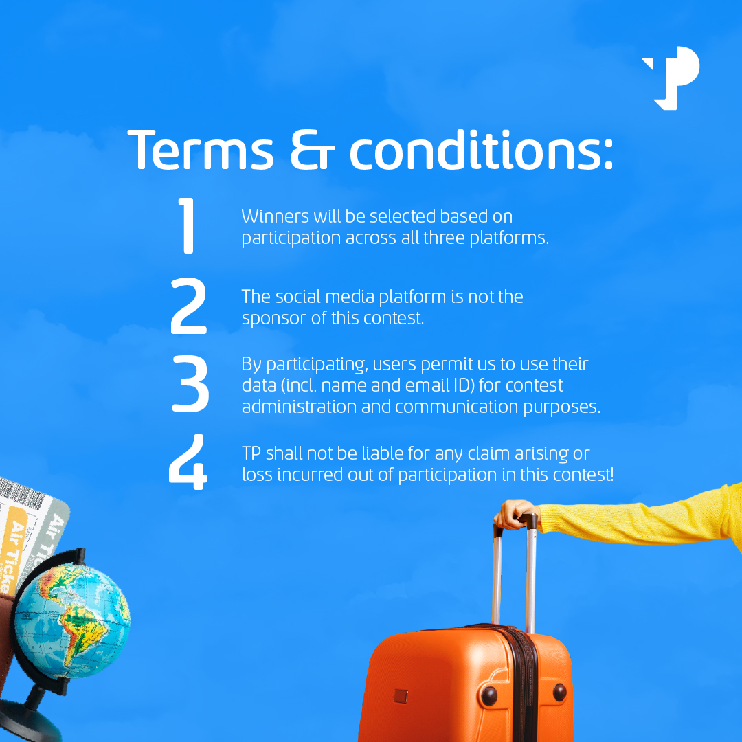 Contest Alert! 🚨
Join TP's #ExploreTheWorldWithTP contest &amp; win vouchers worth ₹1000!

Stay tuned. First question drops tomorrow at 1 PM. 
Contest ends on Sept 30. 

Don’t miss out—play, tag &amp; win!
#TPIndia #ContestAlert #WorldTourismDay #Contest