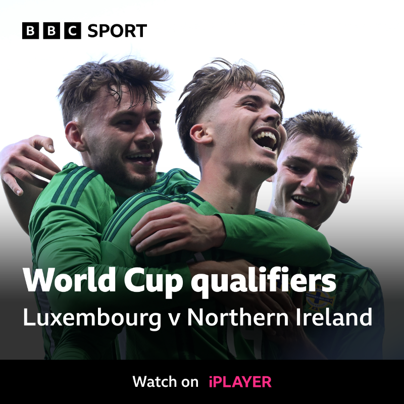 BBCSport's tweet photo. Northern Ireland begin their 2026 World Cup qualification journey against Luxembourg!

📺 Watch live on @bbcthree and @BBCiPlayer from 1930 BST.