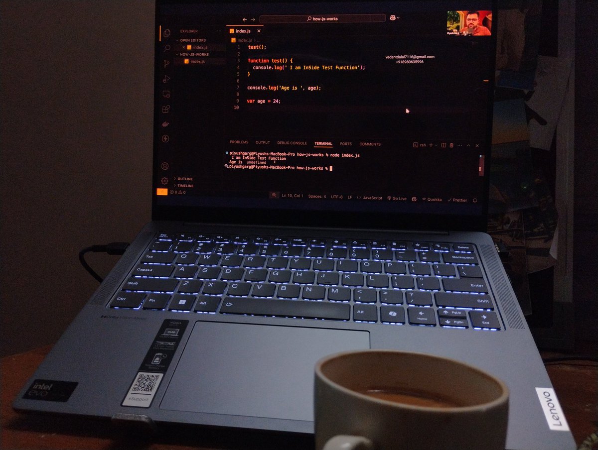 coder_vedant's tweet image. LOCKED IN 🔒
Clg over, now Chai aur Code with @Hiteshdotcom and @piyushgarg_dev 

Day 24 of DCC work starts 😌