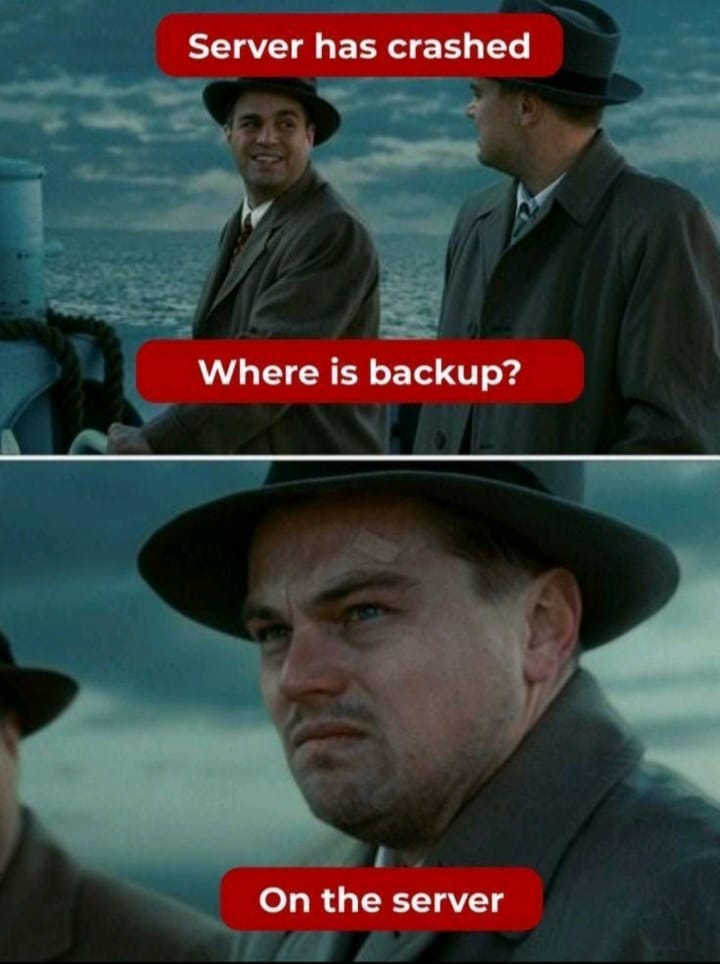 Avengingsecure's tweet image. When your backup plan needs a backup... 😭💻

#ServerCrash #BackupFail #TechLife #SysAdminProblems #ITHumor #CodingLife #ServerDown