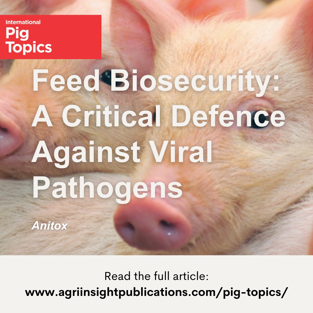 Feed is a key but often overlooked pathway for viral pathogens in pigs. 

In International Pig Topics (40.4), <a href="/anitox/">Anitox</a> highlight why feed biosecurity is vital to protecting herd health. 

Full article: agriinsight.link/IPT_40_4_Anitox

#pigfarming #swinehealth