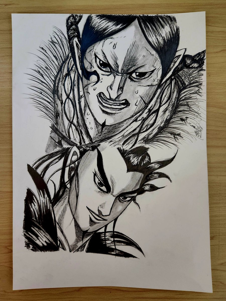 キングダム
那貴と桓騎 模写
 #キングダム
 #模写