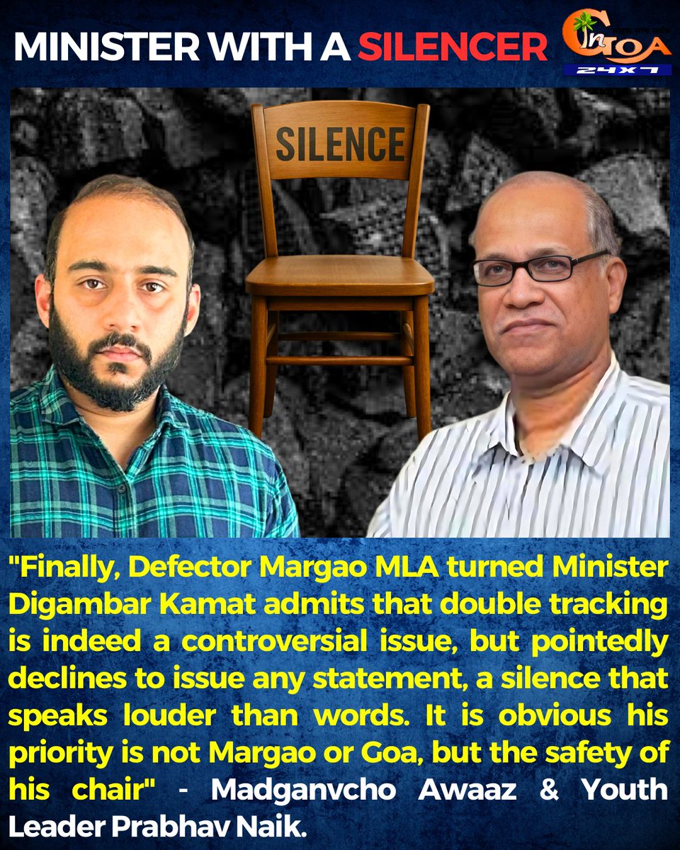 InGoa24x7's tweet photo. MINISTER WITH A SILENCER: @MAPrabhav

#Goa #GoaNews #Minister #Silencer #DoubleTracking #Chair #ControversialIssue https://t.co/SmJ6RAf8jG