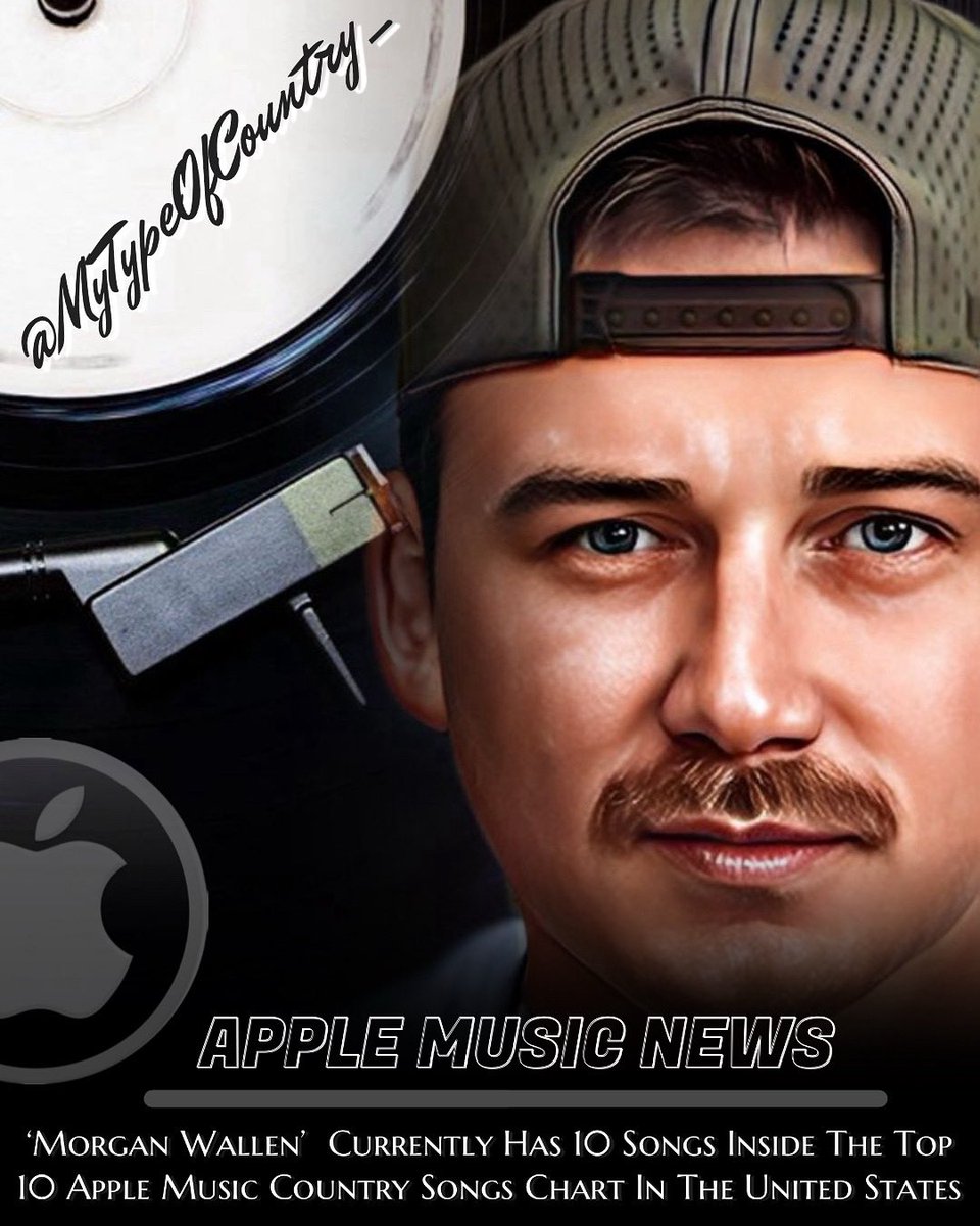 Mytypeofcountry's tweet image. THE DOMINATOR!! 👀 

@morganwallen CURRENTLY HAS 10 SONGS INSIDE THE TOP 1O APPLE MUSIC COUNTRY SONGS CHART IN THE UNITED STATES 

#morganwallen #countrymusic #thedominator #applemusic
