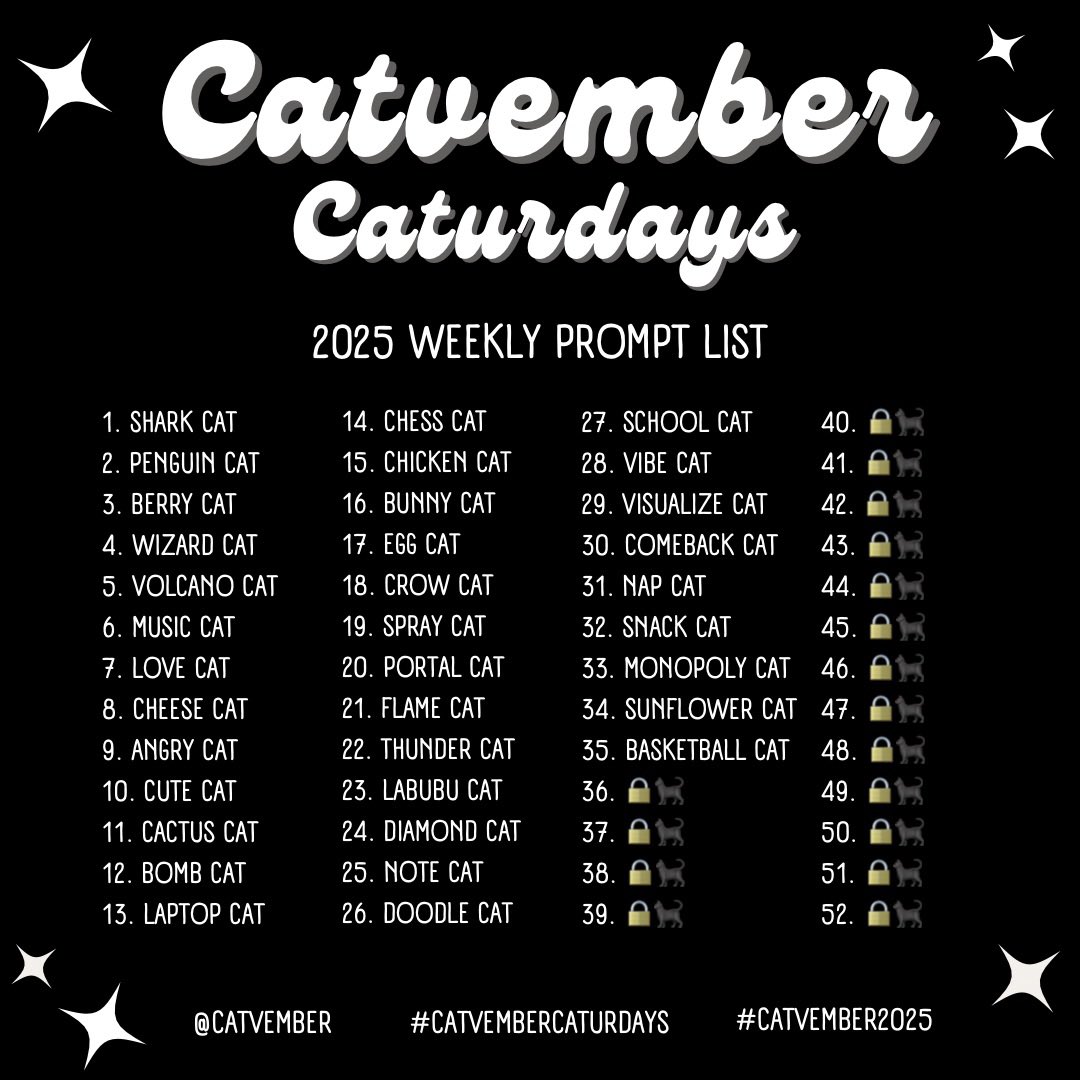 catvemberart's tweet photo. Catvember Caturdays 🐈‍⬛
Week 35: BASKETBALL CAT

🐈‍⬛ Wanna be featured on our page throughout the year?

- Post your artwork to Instagram
- Use the #catvember hashtag
- Tag the @catvember account

#catvembercaturdays #catvemberbasketballcat #catvember2025basketballcat https://t.co/0x0p3KXZZJ