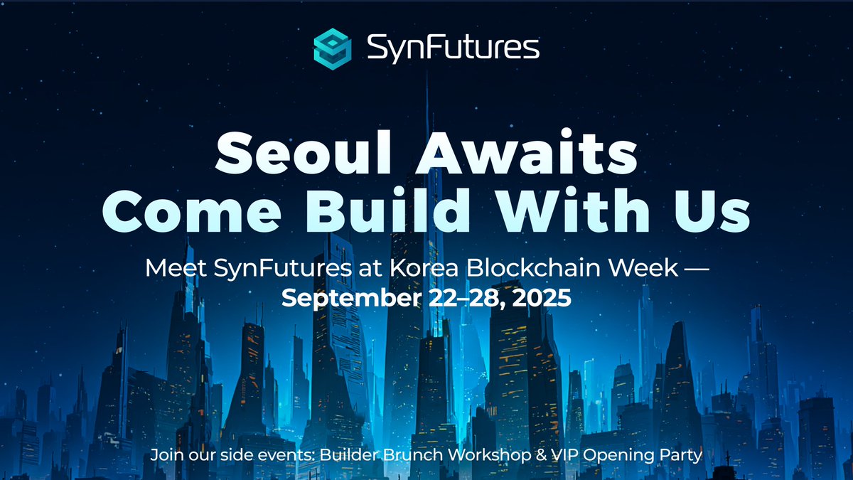 SynFutures is heading to Korea Blockchain Week <a href="/kbwofficial/">#KBW</a>!

Crypto Seoul, here we come 🇰🇷✨

👇 Thread