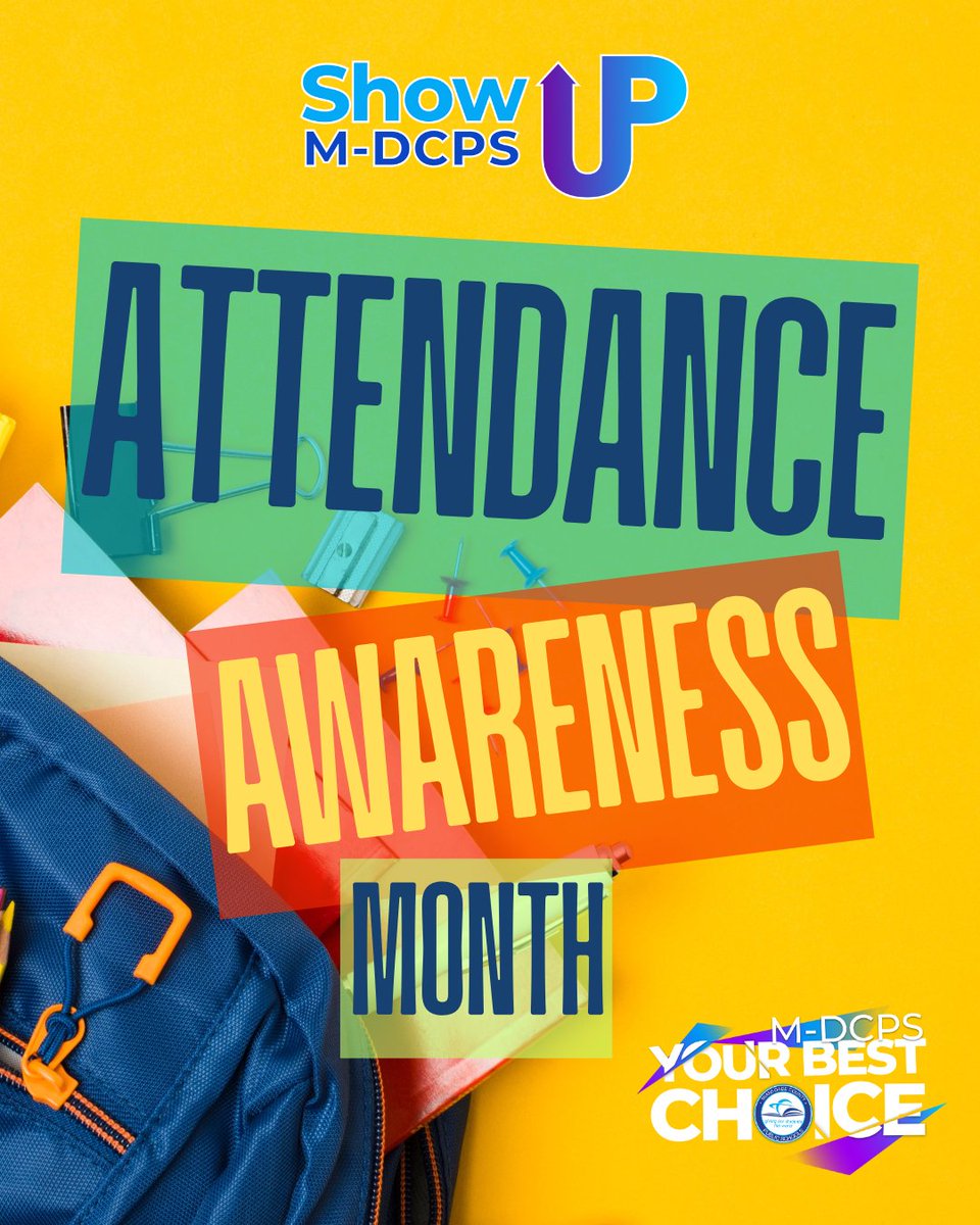 September is Attendance Awareness Month. Every day in school matters, and consistent attendance is key to student success! #AttendanceAwarenessMonth #YourBestChoiceMDCPS