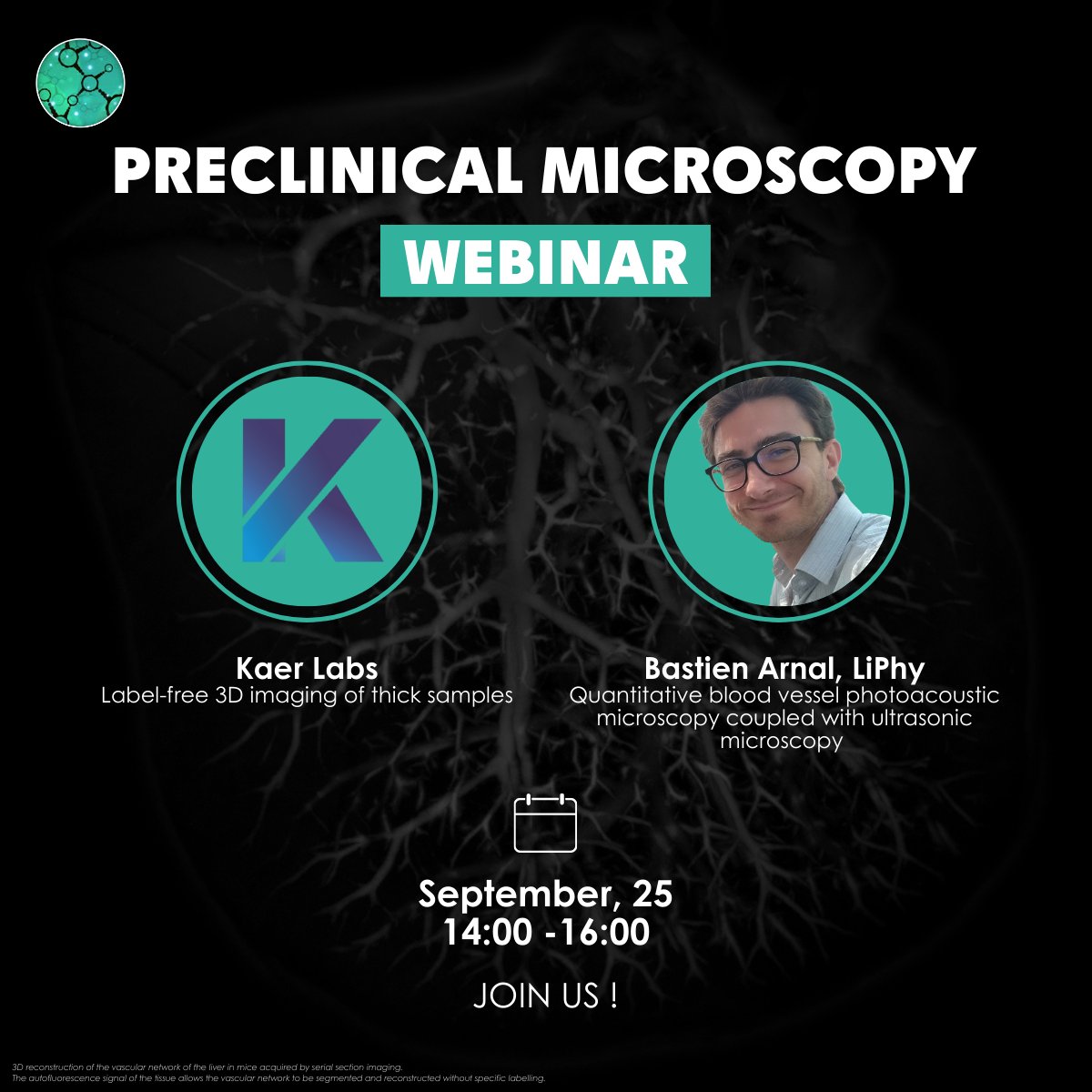 Fr_BioImaging's tweet image. Join the FBI Preclinical Microscopy working group for its 3rd #Webinar on September 25!

This session will focus on:
▪️Label-free #3Dimaging of thick samples
▪️Quanti blood vessel #photoacousticmicroscopy coupled with #ultrasonicmicroscopy

🔗To join? bit.ly/3JDmoPl